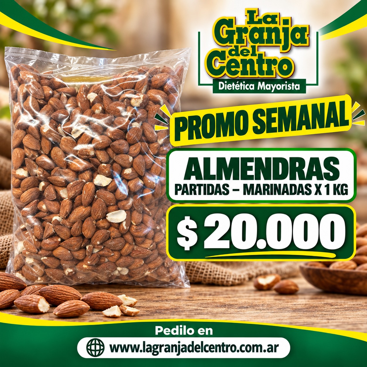 Ofertas y Promociones ALMENDRAS PARTIDAS - MARINADAS  X 1 KG